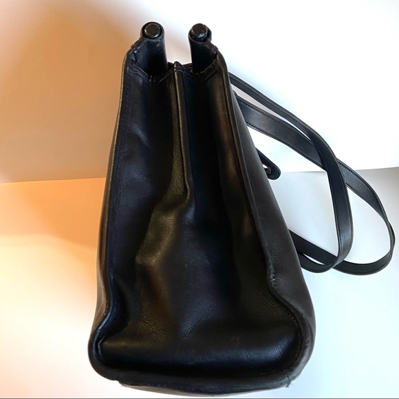 Vintage Genuine Black Leather Green Fields Briefcase Laptop Bag - Picture 7 of 12